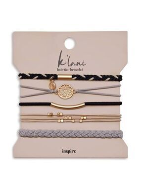 Womens hair tie bracelet set elastic no crease ponytail holder stylish jewelry g